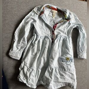 Matilda Jane Blue Chambray and Red Plaid Accent Dress size 6